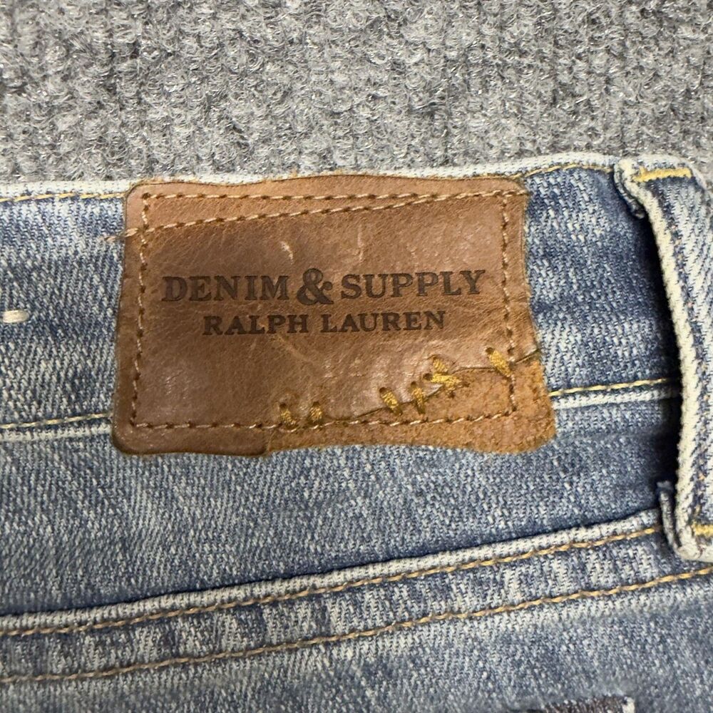 Denim & Supply Ralph Lauren Crop Skinny Jeans Women 30(32) Blue Star Distressed - Picture 15 of 15